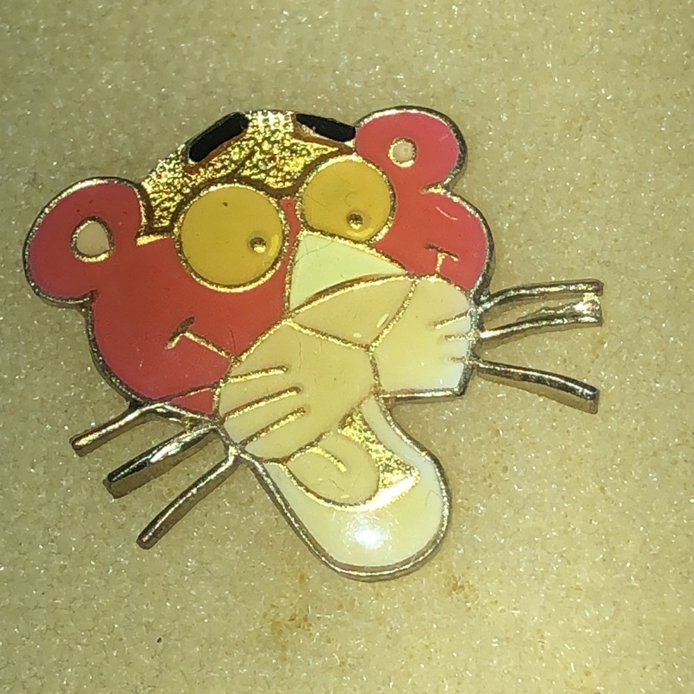 Pink Panther Cartoon Character Vintage Enamel Pin